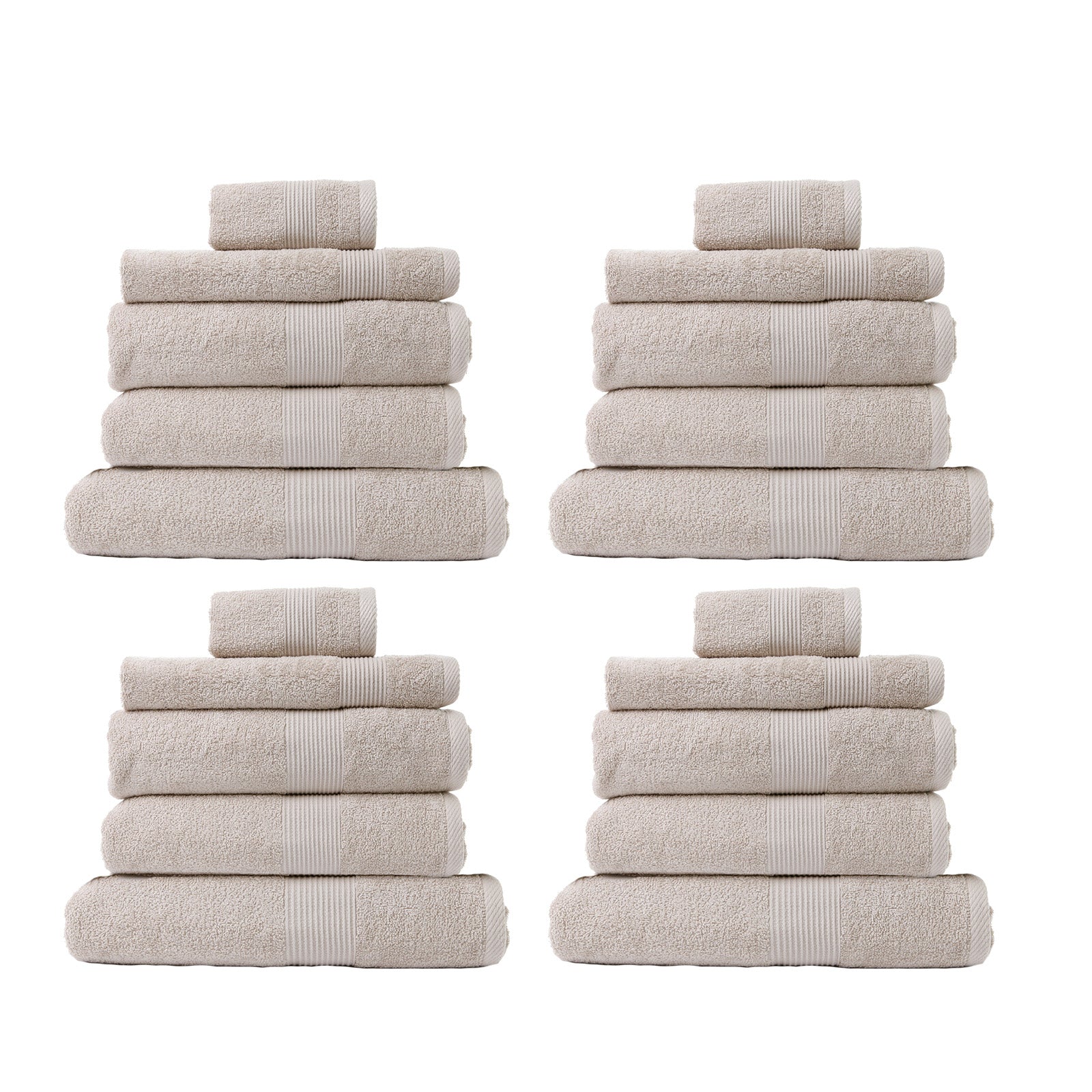 Royal Comfort 20 Piece Cotton Bamboo Towel Bundle Set showcasing various towels and bath mats in a luxurious arrangement.