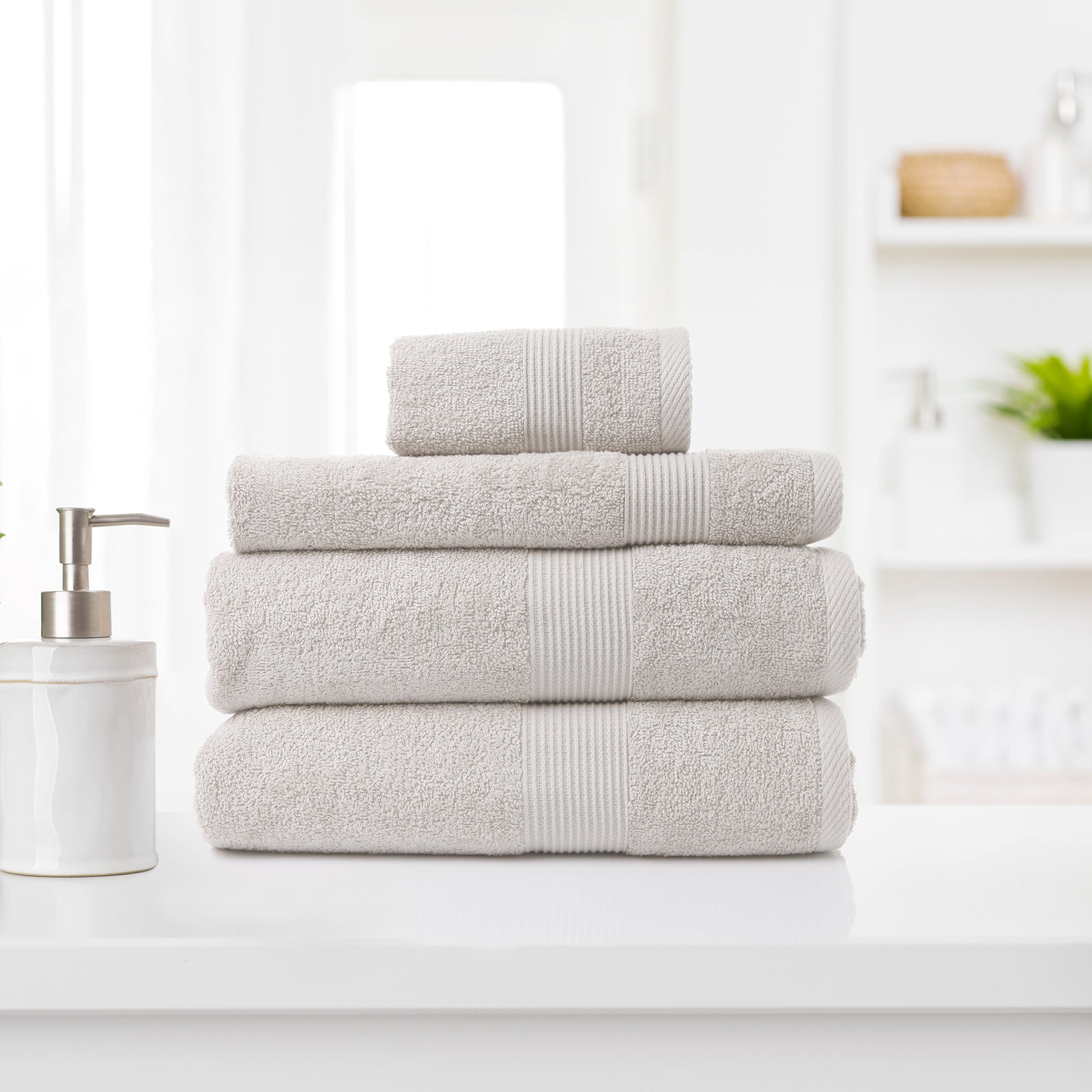 Royal Comfort 4 Piece Cotton Bamboo Towel Set featuring plush bath, hand, and wash towels in a luxurious cotton-bamboo blend.