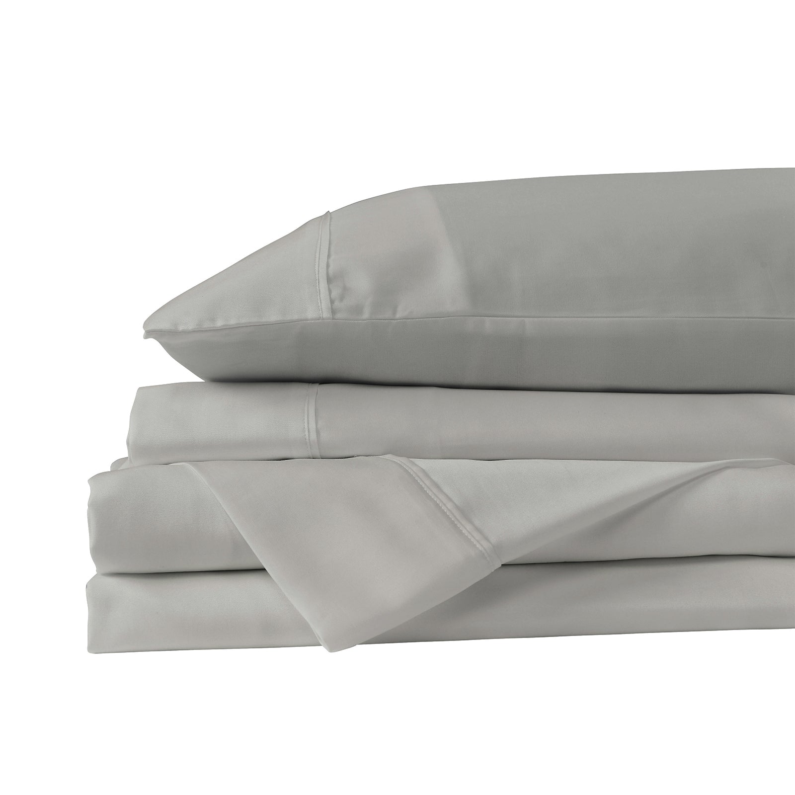 Royal Comfort 600 Thread Count Cooling Ultra Soft Tencel Eucalyptus sheets set featuring a flat sheet, fitted sheet, and two pillowcases in a luxurious design.
