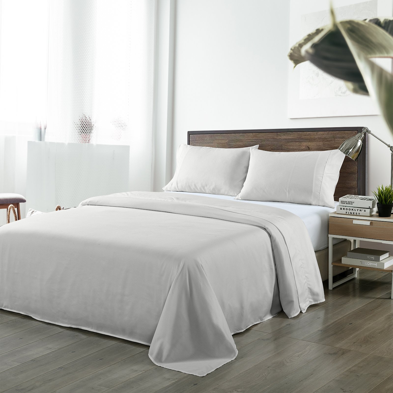 Royal Comfort Bamboo Blended Sheet & Pillowcases Set featuring 1000TC ultra-soft fabric, showcasing its luxurious texture and elegant design.