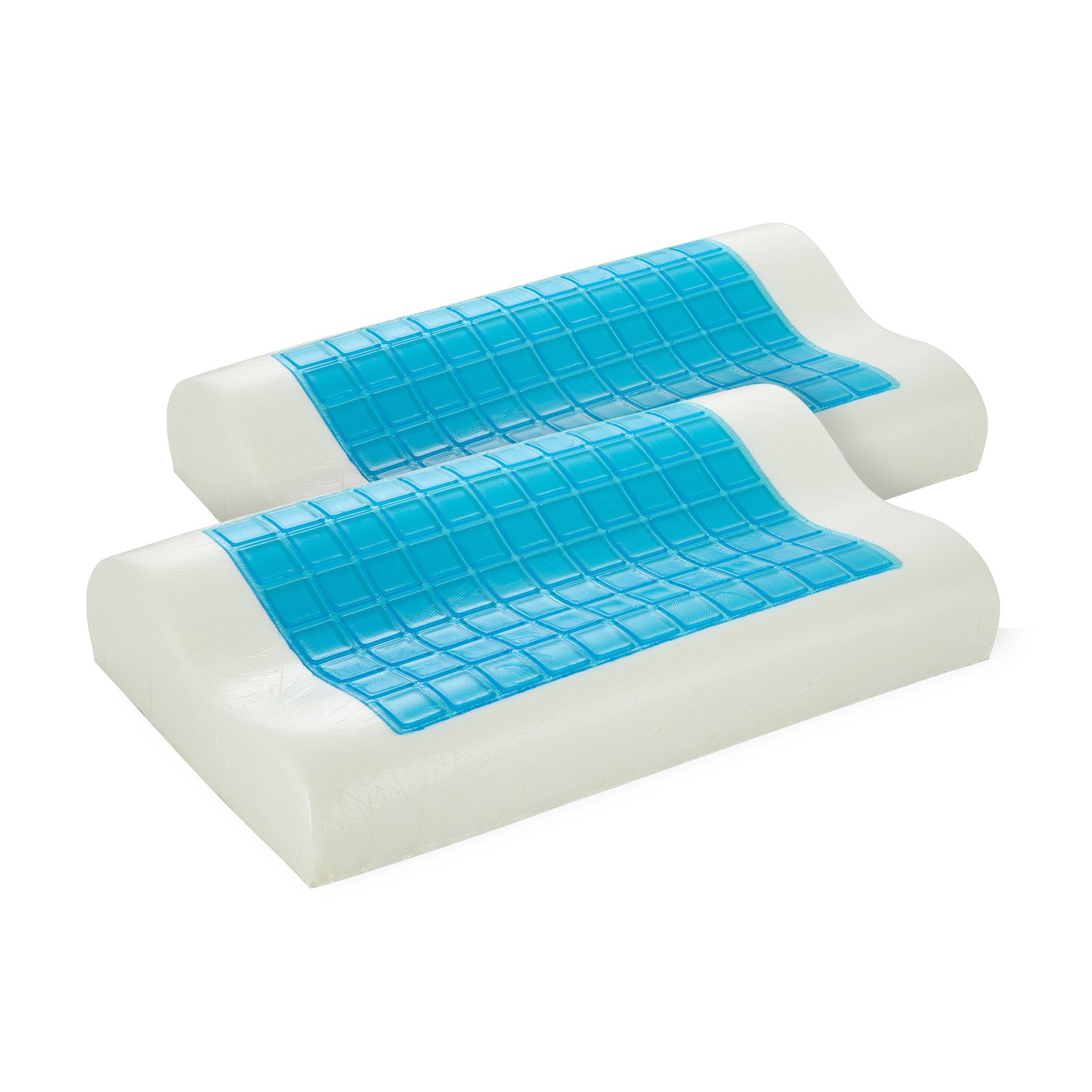 Royal Comfort Cooling Gel Contour High Density Memory Foam Pillow Twin Pack featuring a cooling gel layer and contoured design for optimal support.