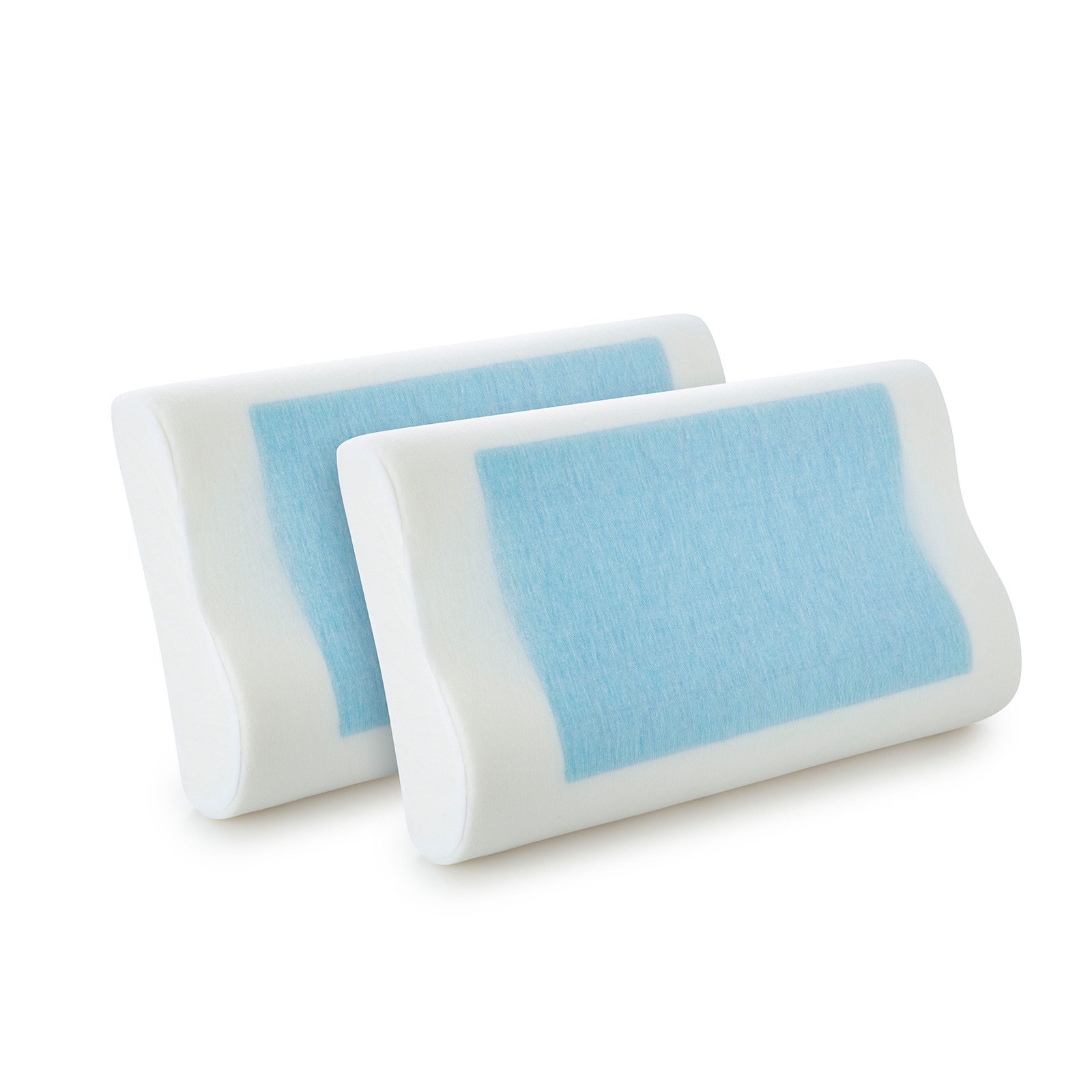 Royal Comfort Cooling Gel Contour High Density Memory Foam Pillow Twin Pack featuring a cooling gel layer and contoured design for optimal support.