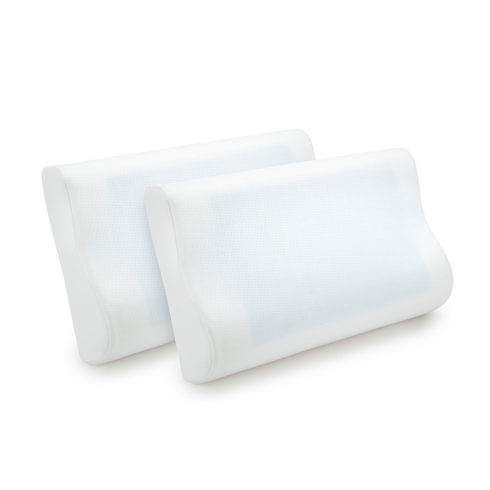 Royal Comfort Cooling Gel Contour High Density Memory Foam Pillow Twin Pack featuring a cooling gel layer and contoured design for optimal support.