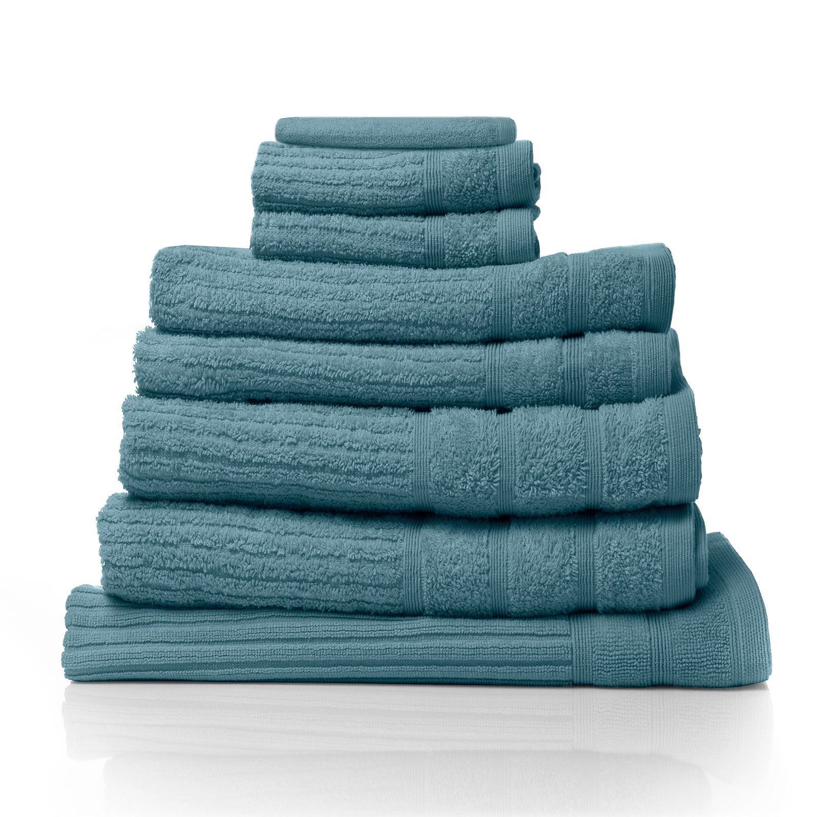 Royal Comfort Eden Egyptian Cotton 600GSM 8 Piece Luxury Bath Towels set in various colors, showcasing their softness and elegant design.