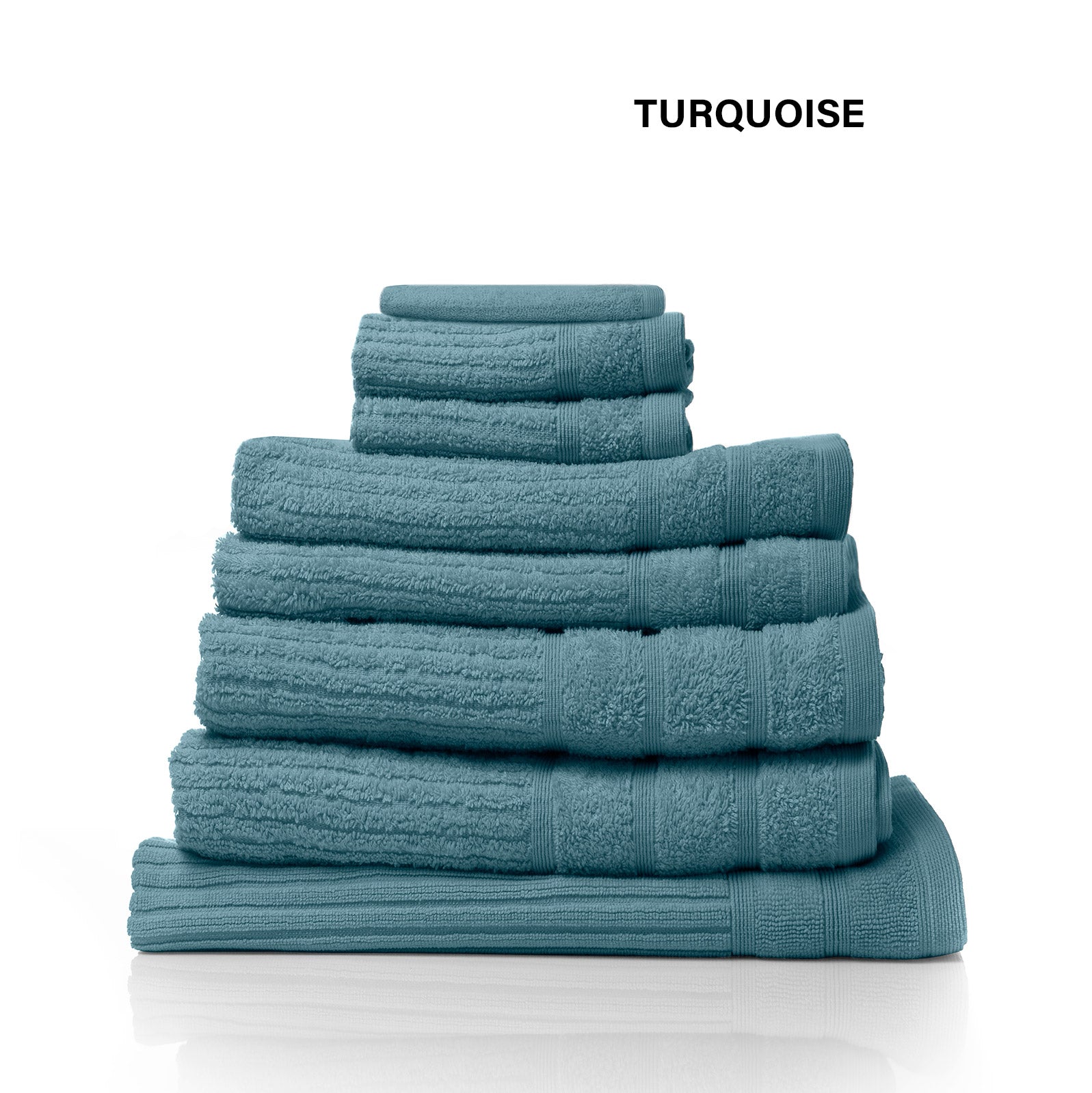 Royal Comfort Eden Egyptian Cotton 600GSM 8 Piece Luxury Bath Towels set in various colors, showcasing their softness and elegant design.