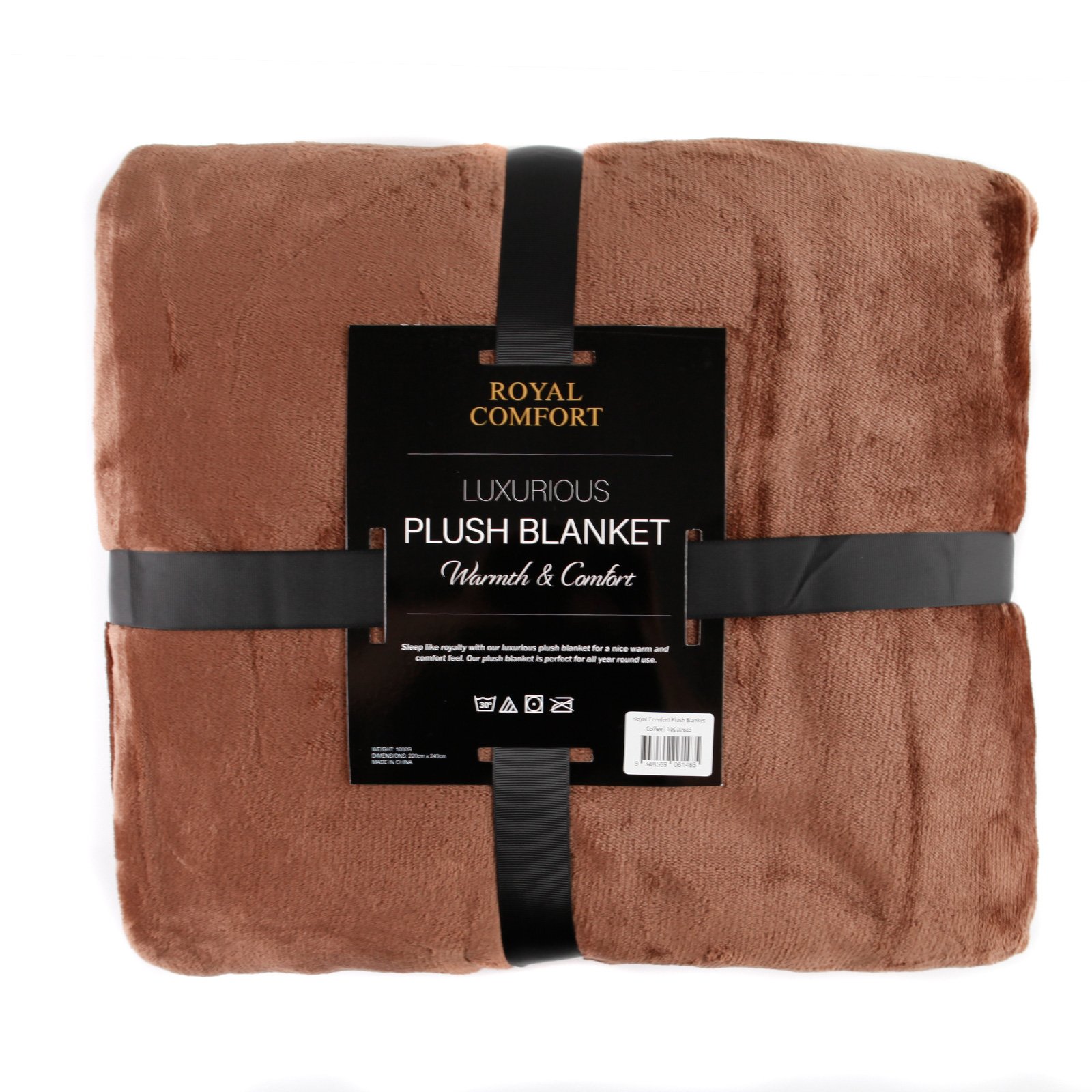 Royal Comfort Plush Blanket Throw in various colors, showcasing its soft texture and large size of 220cm x 240cm.