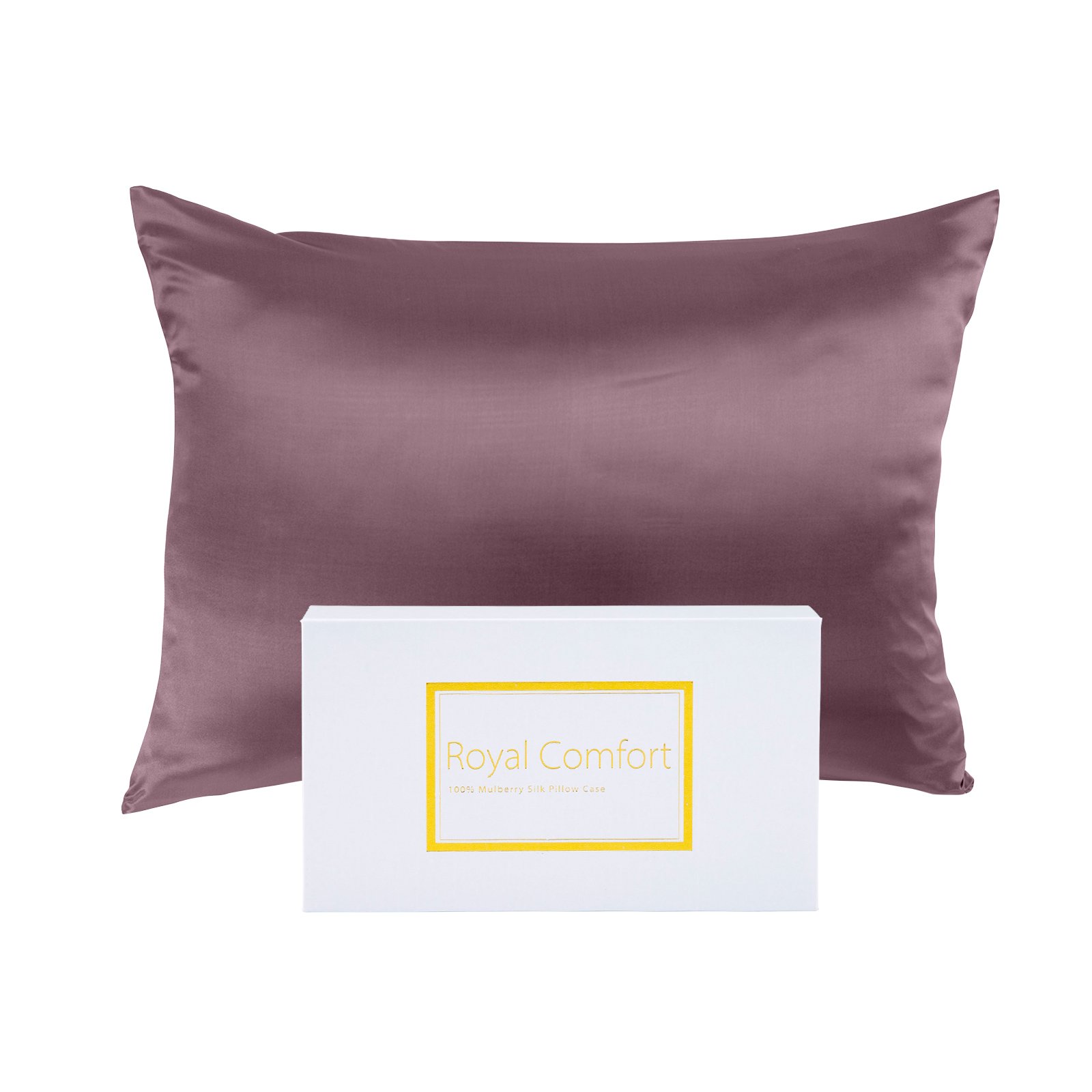 Royal Comfort Pure Silk Pillow Case made from 100% Mulberry Silk, showcasing its luxurious sheen and soft texture.