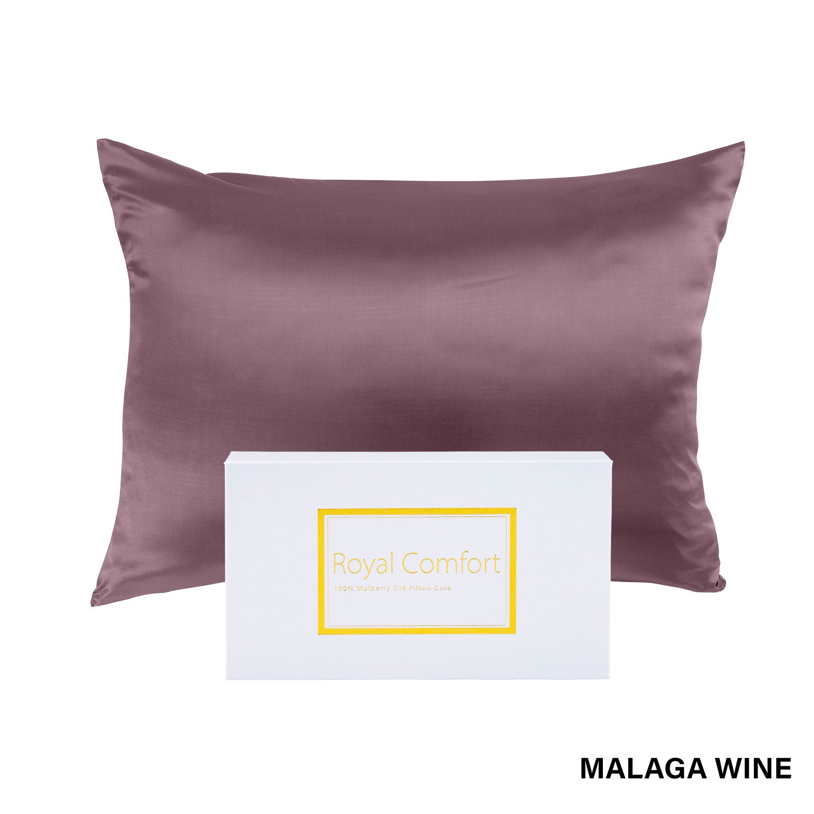 Royal Comfort Pure Silk Pillow Case made from 100% Mulberry Silk, showcasing its luxurious sheen and soft texture.