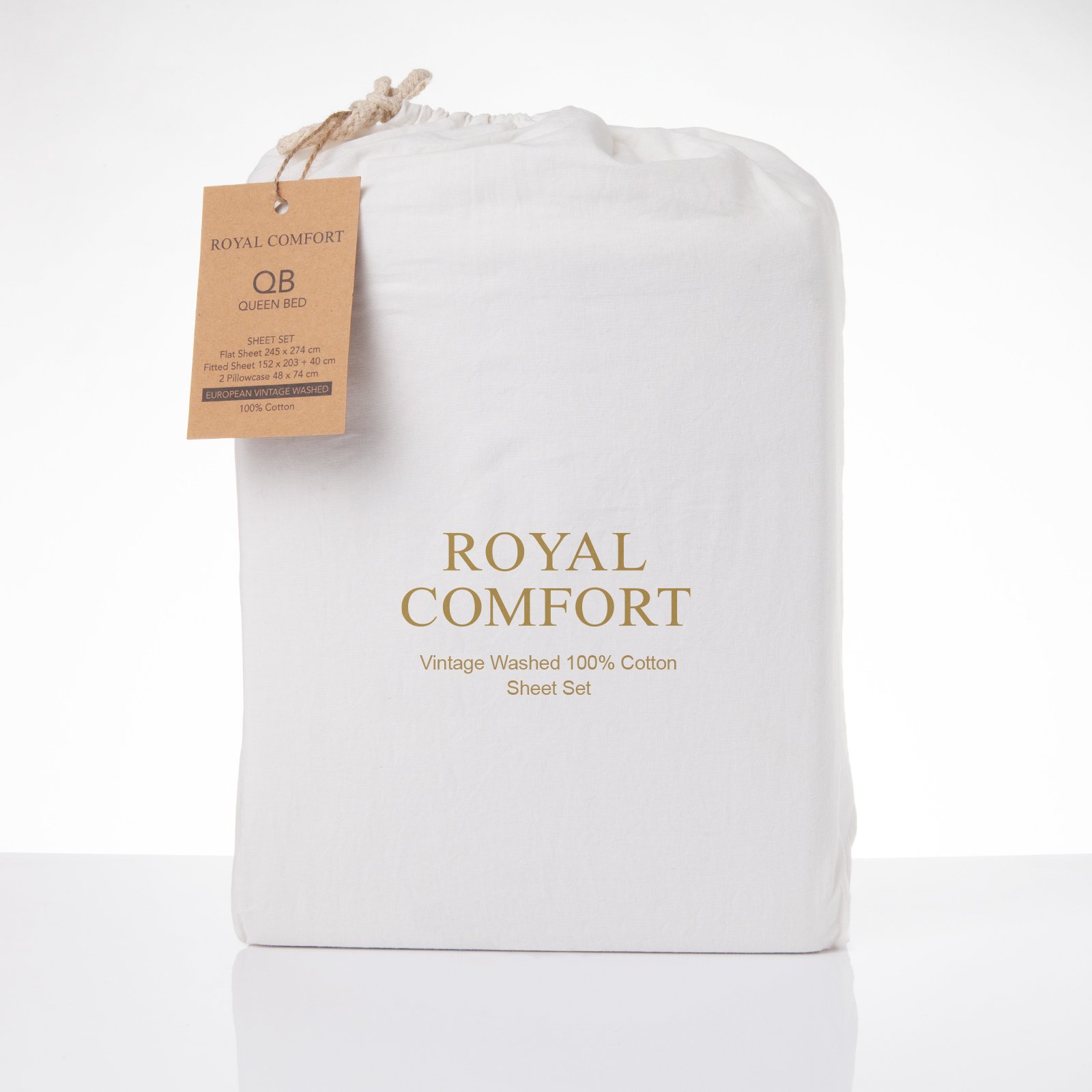 Royal Comfort Vintage Washed 100% Cotton Sheet Set displayed in various colors, showcasing its soft texture and elegant design.