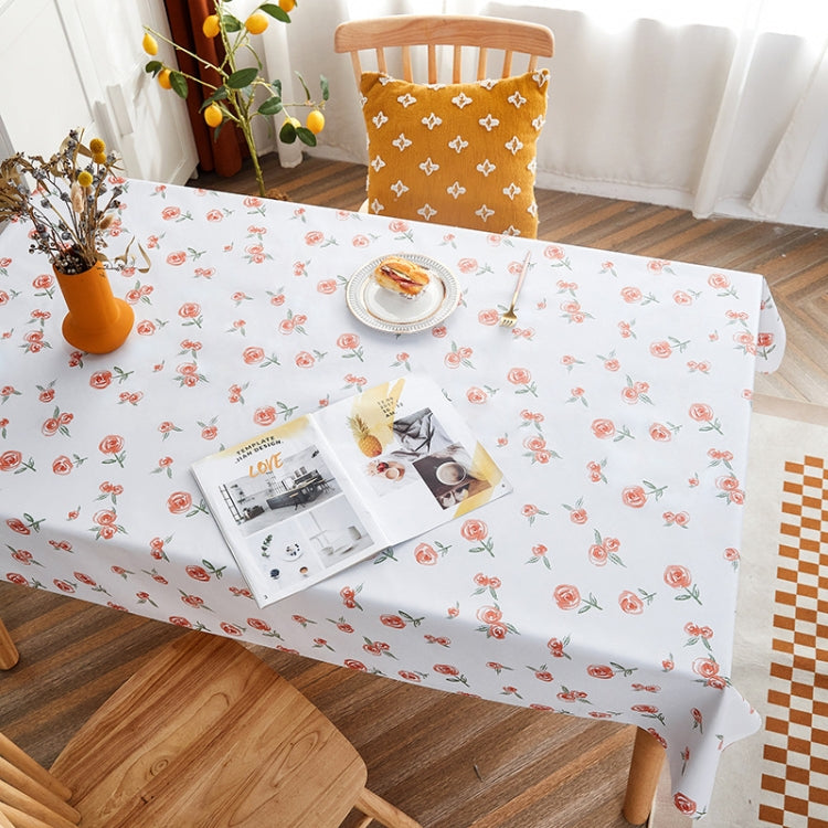Rural Farm PVC Paper Waterproof Oil Wash Desktop Table Cloth in various sizes and colors, showcasing its soft texture and waterproof features.