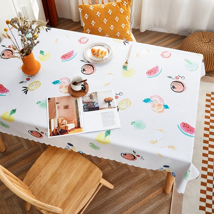 Rural Farm PVC Paper Waterproof Oil Wash Desktop Table Cloth in various colors and sizes, showcasing its soft texture and durable design.