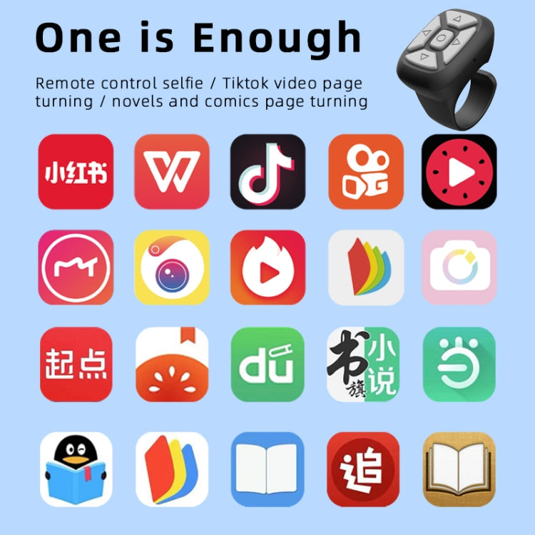 S18 Portable Smart Wireless Bluetooth Ring Remote Control in black, ergonomically designed to fit comfortably on your finger for easy operation.