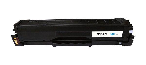 SAMSUNG CLT-C504C Premium Generic Cyan Toner cartridge, showcasing its vibrant cyan color and premium quality design.
