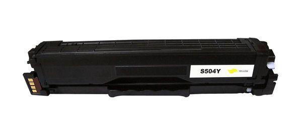 SAMSUNG CLT-C504Y Premium Generic Yellow Toner cartridge with vibrant yellow color and sleek design.