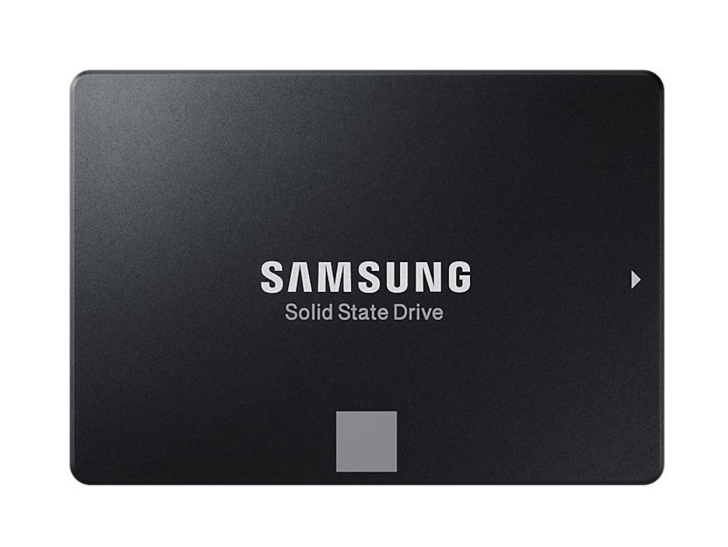Samsung 860 EVO 2TB SSD with V-NAND technology, featuring a sleek 2.5-inch design and SATA III interface.