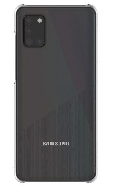 SAMSUNG A31 Premium Hard Back Case in transparent design, showcasing its sleek and protective features.