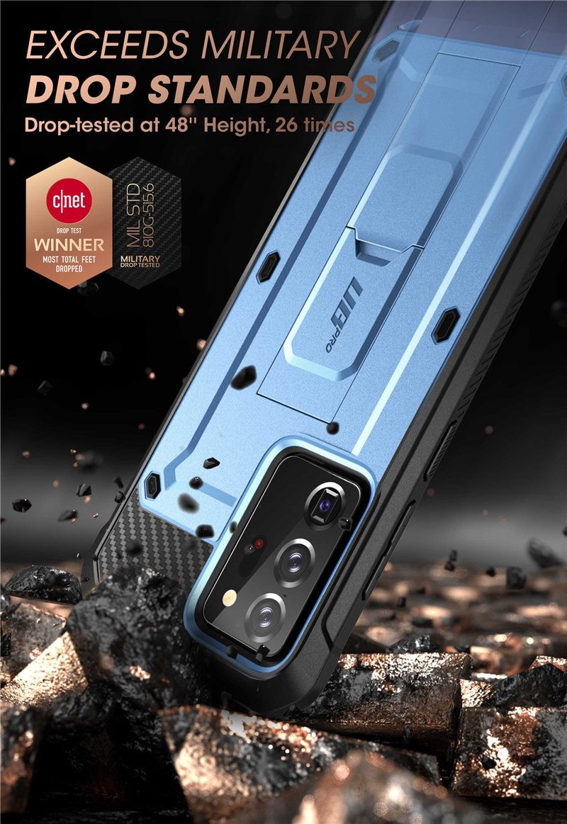 Samsung Galaxy Note 20 Ultra UB Pro Full-Body Rugged Case in various colors with kickstand feature.