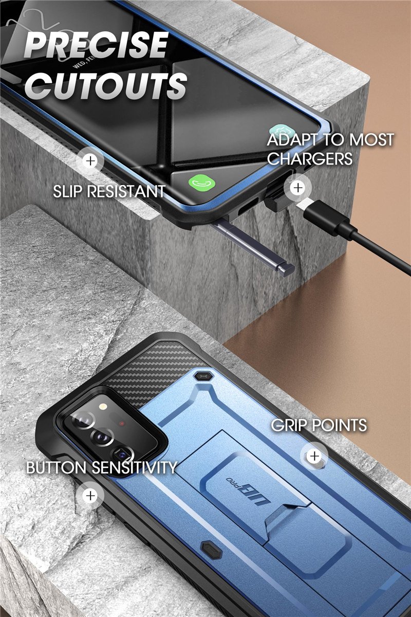 Samsung Galaxy Note 20 Ultra UB Pro Full-Body Rugged Case in various colors with kickstand feature.