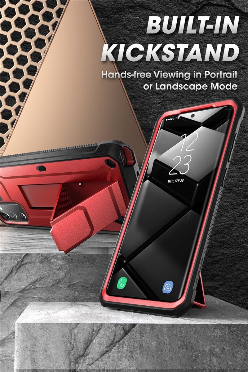 Samsung Galaxy Note 20 Ultra UB Pro Full-Body Rugged Case in various colors with kickstand feature.