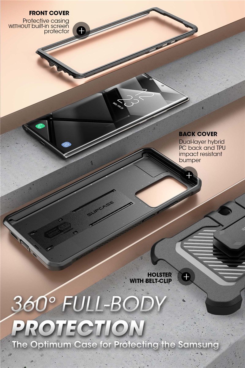 Samsung Galaxy Note 20 Ultra UB Pro Full-Body Rugged Case in various colors with kickstand feature.