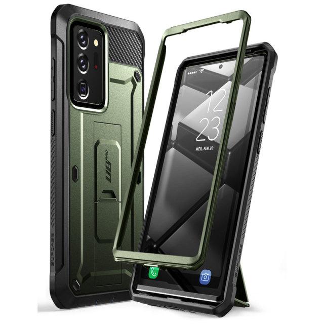 Samsung Galaxy Note 20 Ultra UB Pro Full-Body Rugged Case in various colors with kickstand feature.