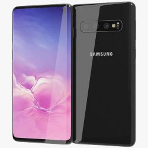 Samsung Galaxy S10 128GB Black smartphone showcasing its sleek design and 6.1' HD+ screen.