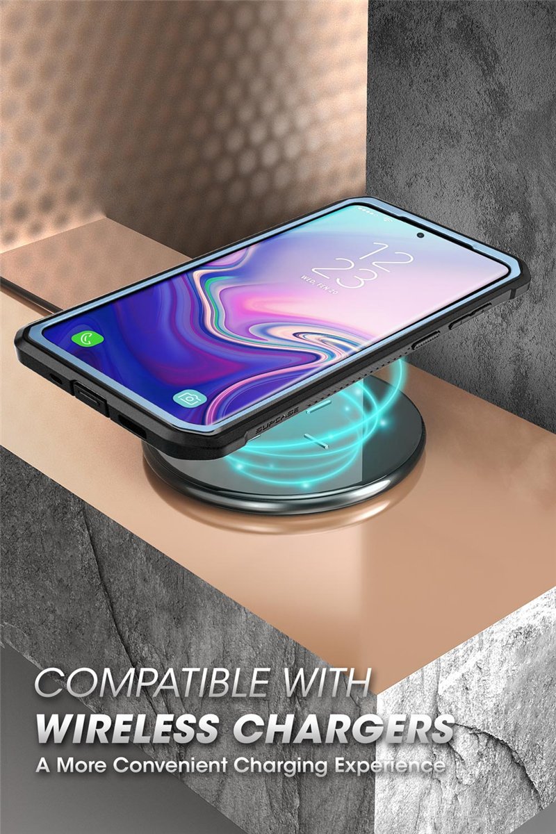 Samsung Galaxy S20 UB Pro Full-Body Case in Black, showcasing rugged design and kickstand feature.