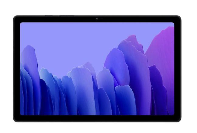 SAMSUNG Galaxy Tab A7 Wi-Fi 64GB Grey with 10.4-inch display, showcasing its sleek design and vibrant screen.