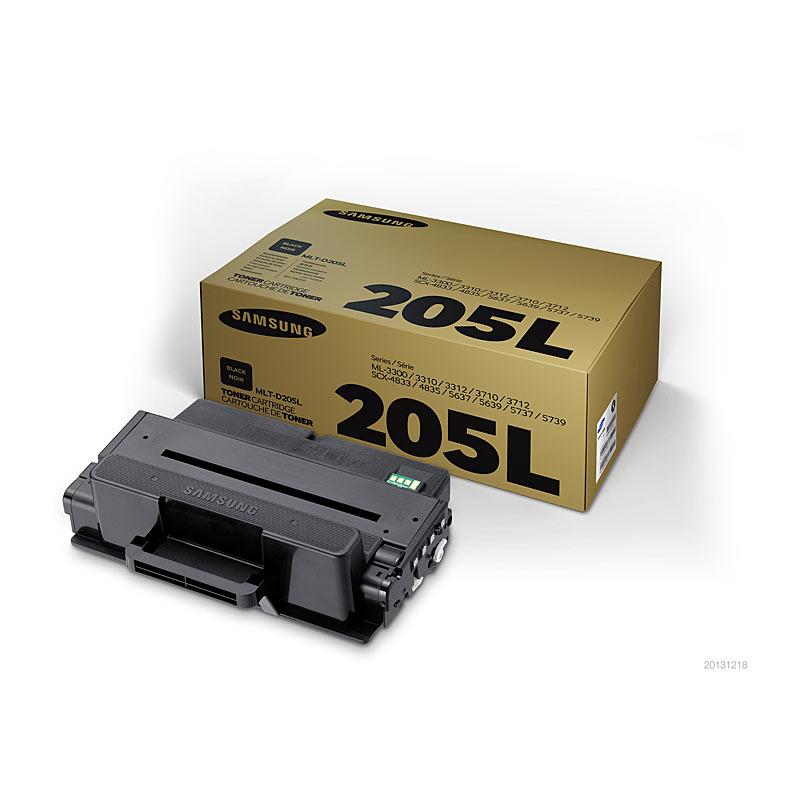 SAMSUNG MLTD205L HY Toner cartridge in black, designed for high-quality printing with a yield of 5,000 pages.