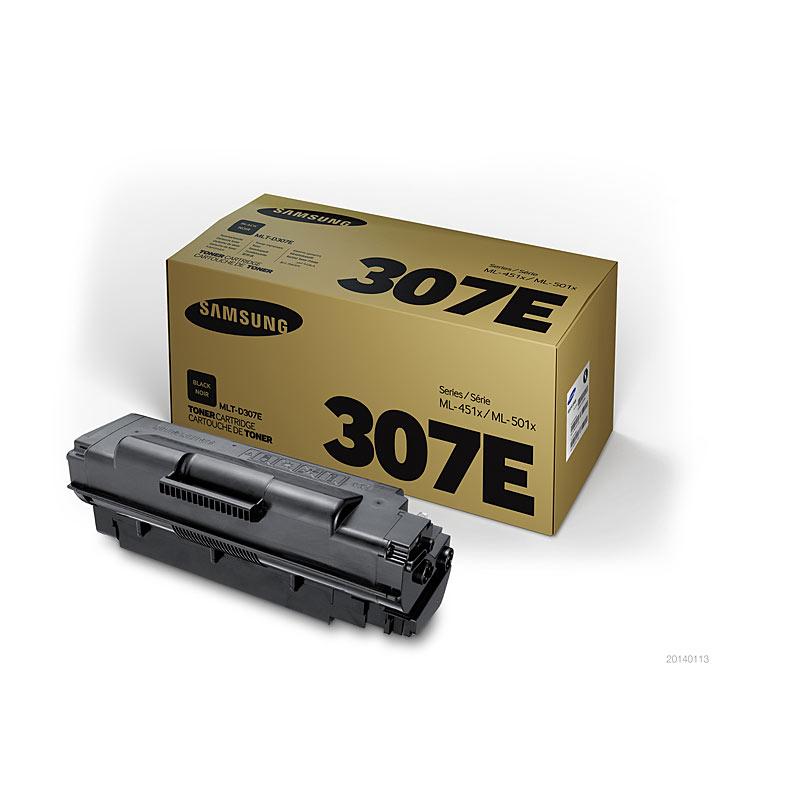 SAMSUNG MLTD307E Black Toner cartridge, designed for high-quality printing with a yield of 20,000 pages, compatible with Samsung ML 5010 printer.