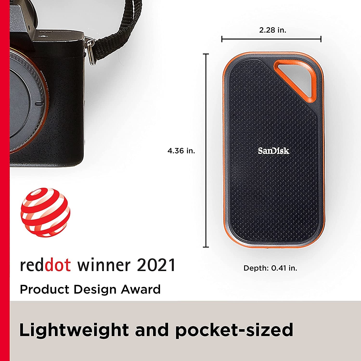 SanDisk 2TB Extreme PRO Portable SSD V2 with rugged design and USB-C connector, ideal for professional photographers and travelers.