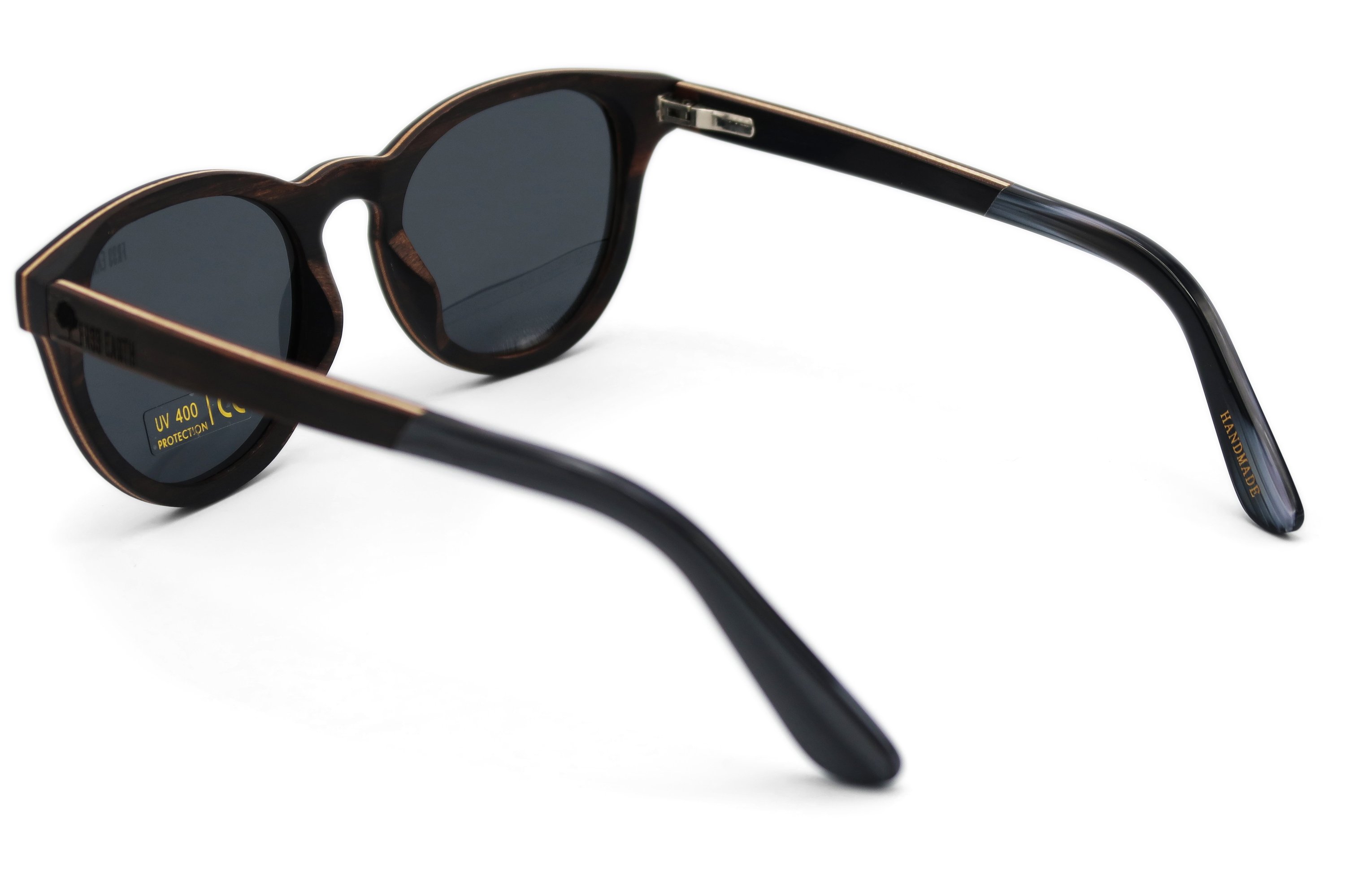 Santa Monica sunglasses featuring a stylish zebra wood frame and polarized lenses, perfect for sun protection and outdoor activities.