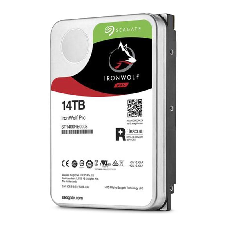 SEAGATE 14TB IronWolf PRO SATA3 NAS drive with 7200 RPM performance, designed for high-capacity storage solutions.