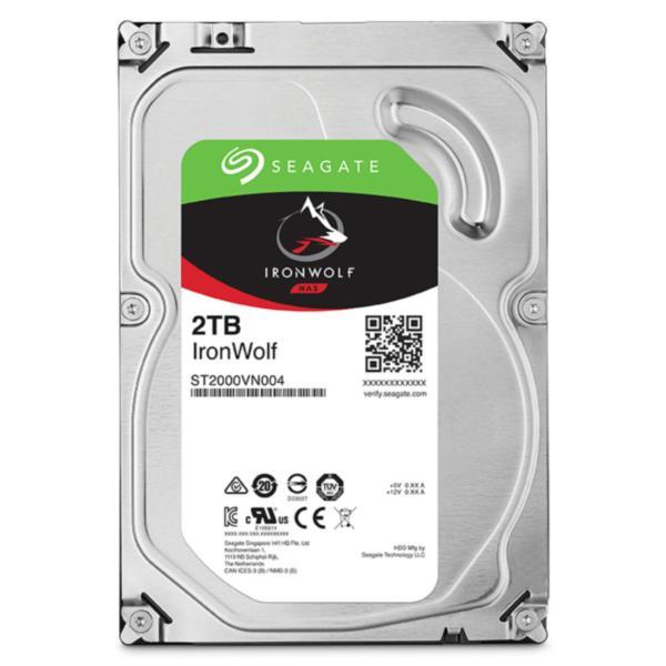 SEAGATE 2TB IronWolf NAS HDD, 3.5-inch, with SATA 6Gb/s interface and 5900RPM speed, ideal for NAS systems.
