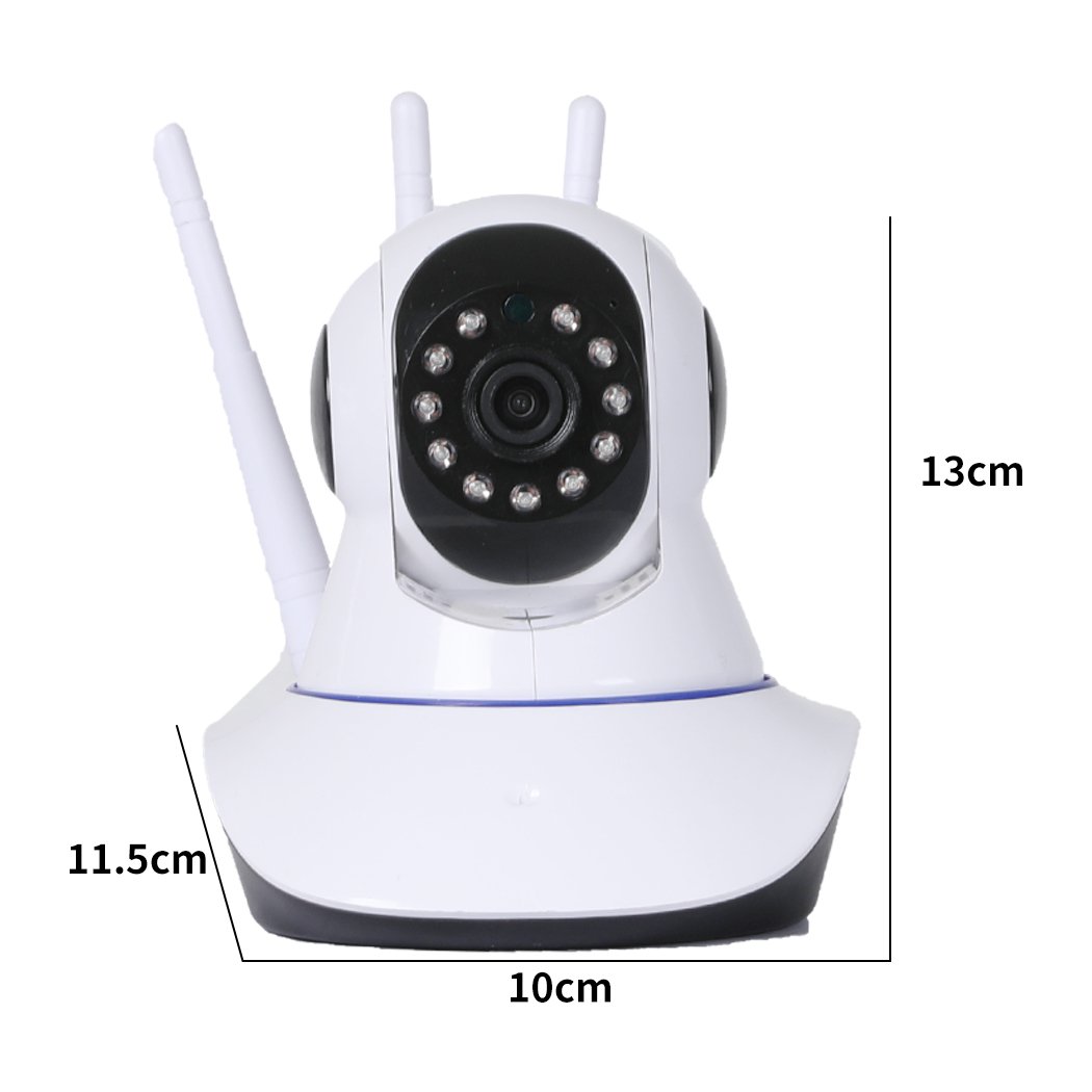 Wireless CCTV Security Camera System with 1080P HD quality, featuring a sleek design and adjustable angles for indoor surveillance.