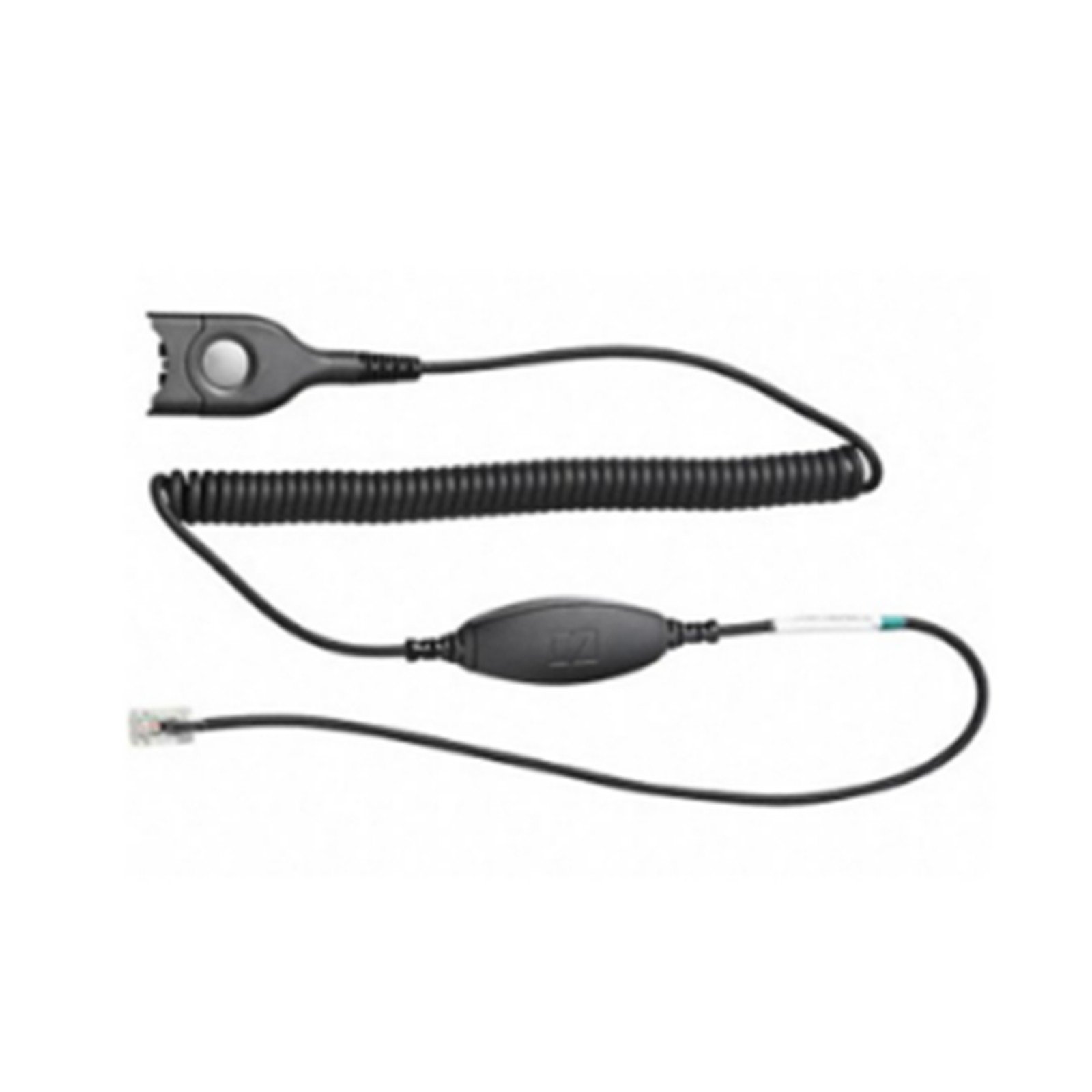 Sennheiser Bottom cable featuring easy disconnect and coiled design, compatible with Avaya 1600 and 9600 series telephones.