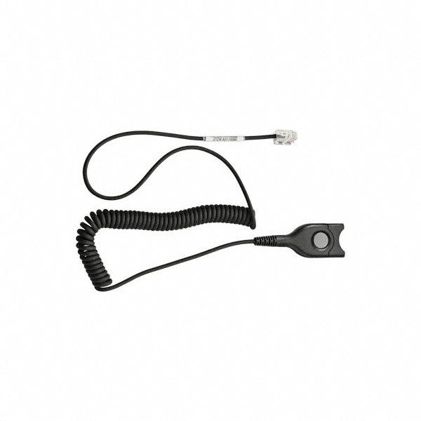 Sennheiser Bottom Cable featuring EasyDisconnect to Modular Plug, coiled design for flexibility and durability.