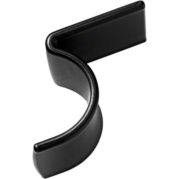 SENNHEISER headset holder mounted on a desk, holding a headset securely with adhesive tape.