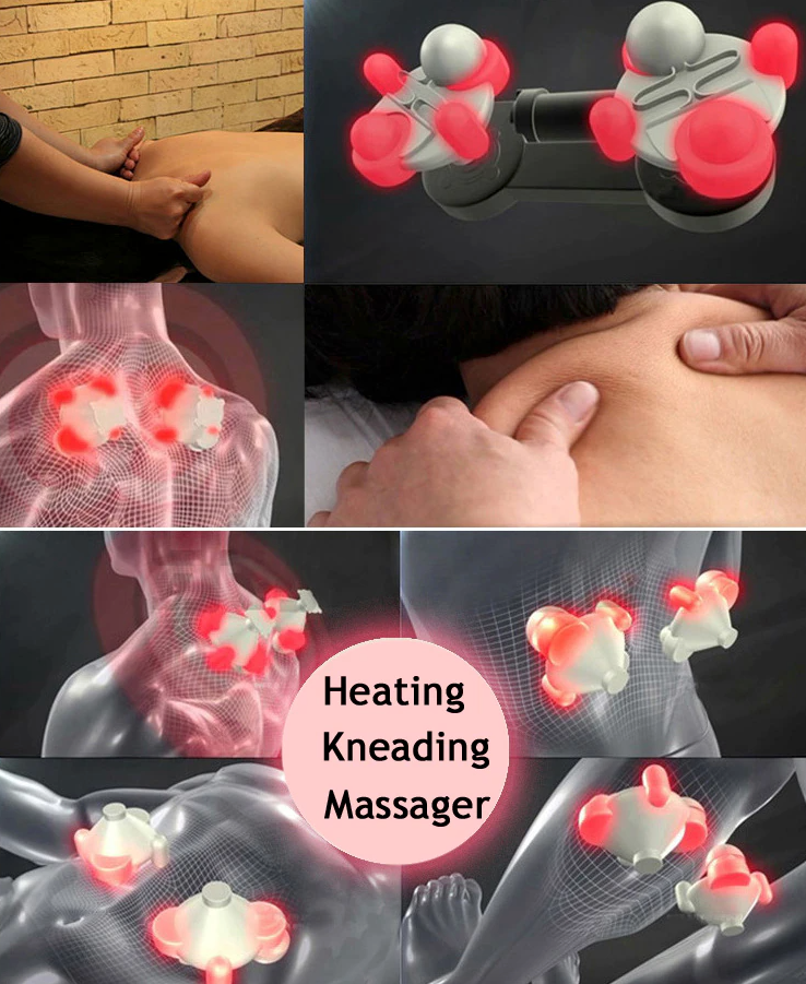 Shiatsu Back Neck and Shoulder Massager with Heat, featuring deep tissue kneading nodes and adjustable straps for personalized comfort.