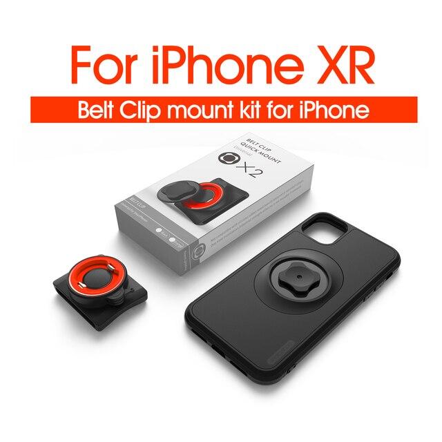 Shockproof case for running armband with quick mount holder for iPhone, featuring a secure belt clip and durable design for active lifestyles.