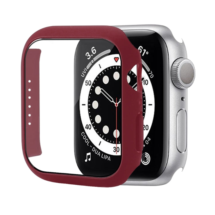 Shockproof PC Protective Case with Tempered Glass Film designed for Apple Watch Series 7, showcasing its sleek design and protective features.