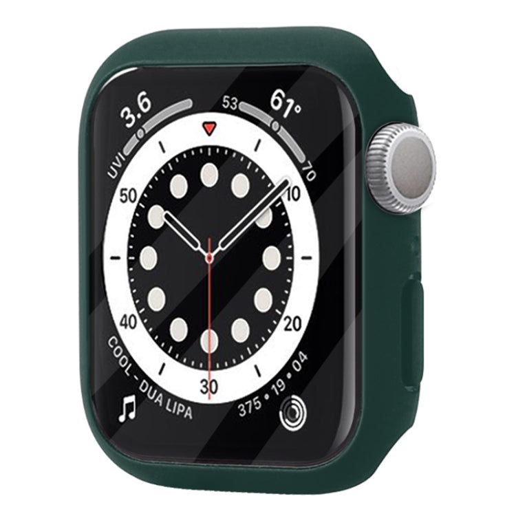 Shockproof PC Protective Case with Tempered Glass Film designed for Apple Watch Series 7, showcasing its sleek design and protective features.