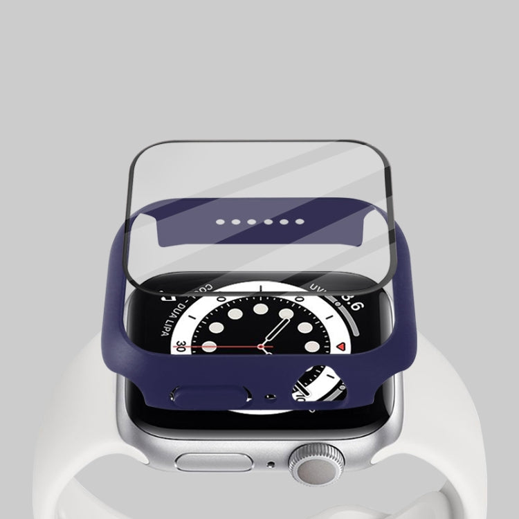 Shockproof PC Protective Case with Tempered Glass Film designed for Apple Watch Series 7, showcasing its sleek design and protective features.