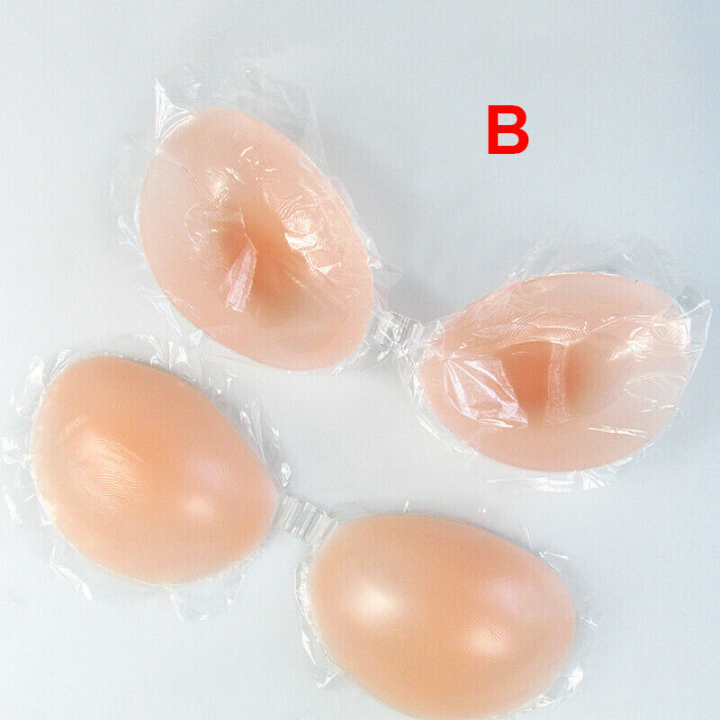 Silicone Self-Adhesive Stick On Gel Push Up Strapless Backless bras displayed on a neutral background, showcasing their seamless and invisible design.