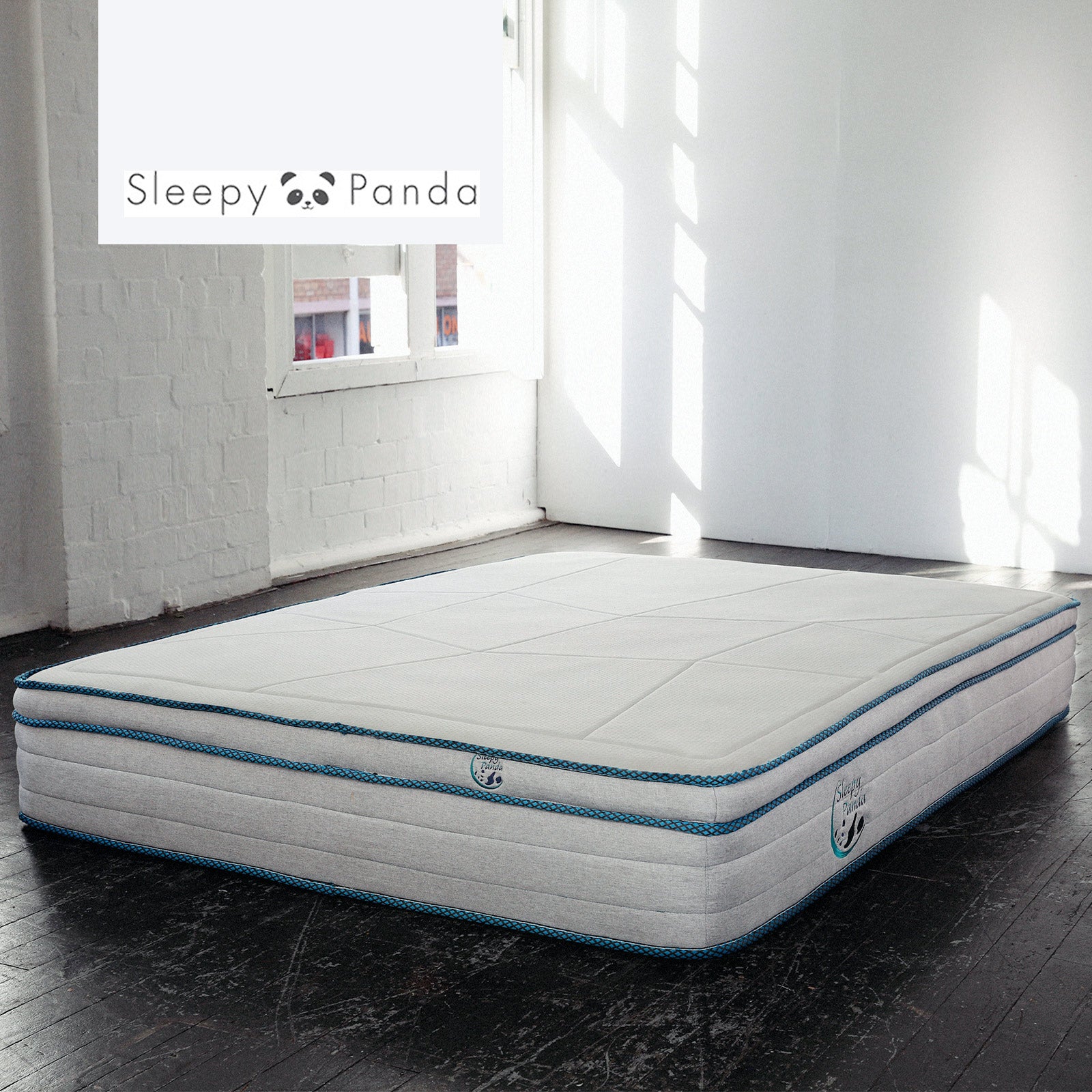 Sleepy Panda Mattress showcasing 5 Zone Pocket Spring design with a bamboo fibre cover and gel memory foam layer.
