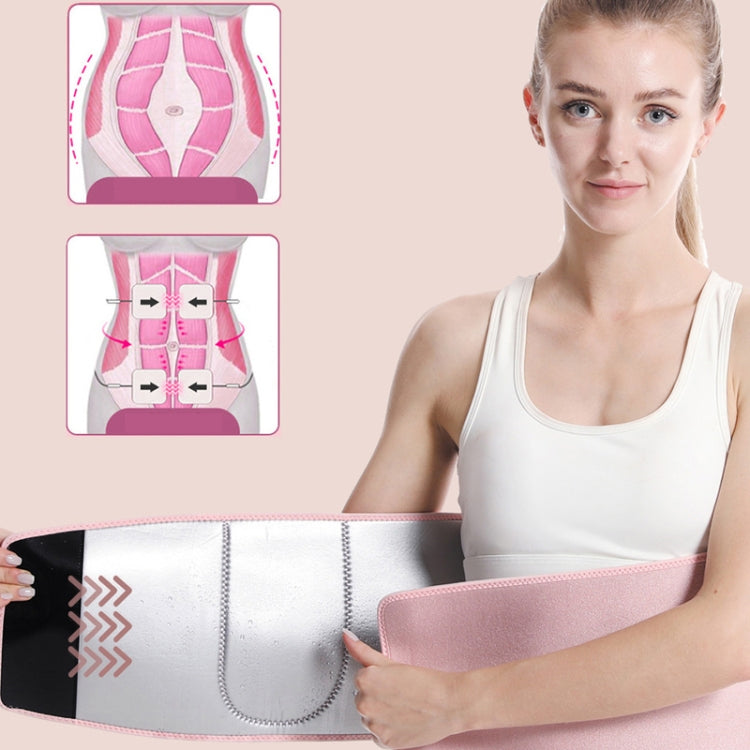 Slimming Waist Belt Sweatband in silver color, designed for training and running, featuring sweat-wicking strips and an external pocket.