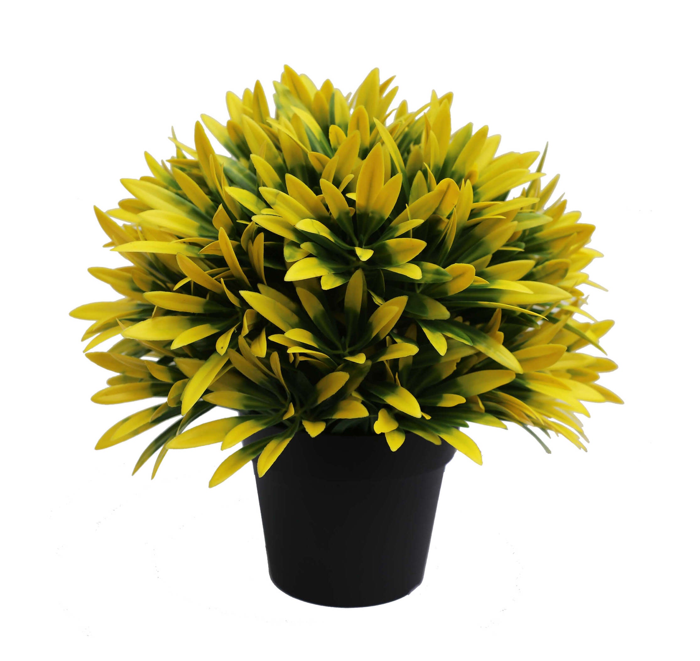 Small potted artificial yellow lily plant, UV resistant, 20cm tall, realistic flower design in a decorative pot.
