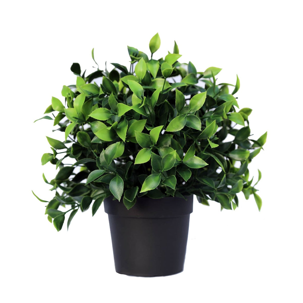 Small potted artificial jasmine plant with white flowers, UV resistant, perfect for indoor and outdoor decor, placed in a stylish pot.