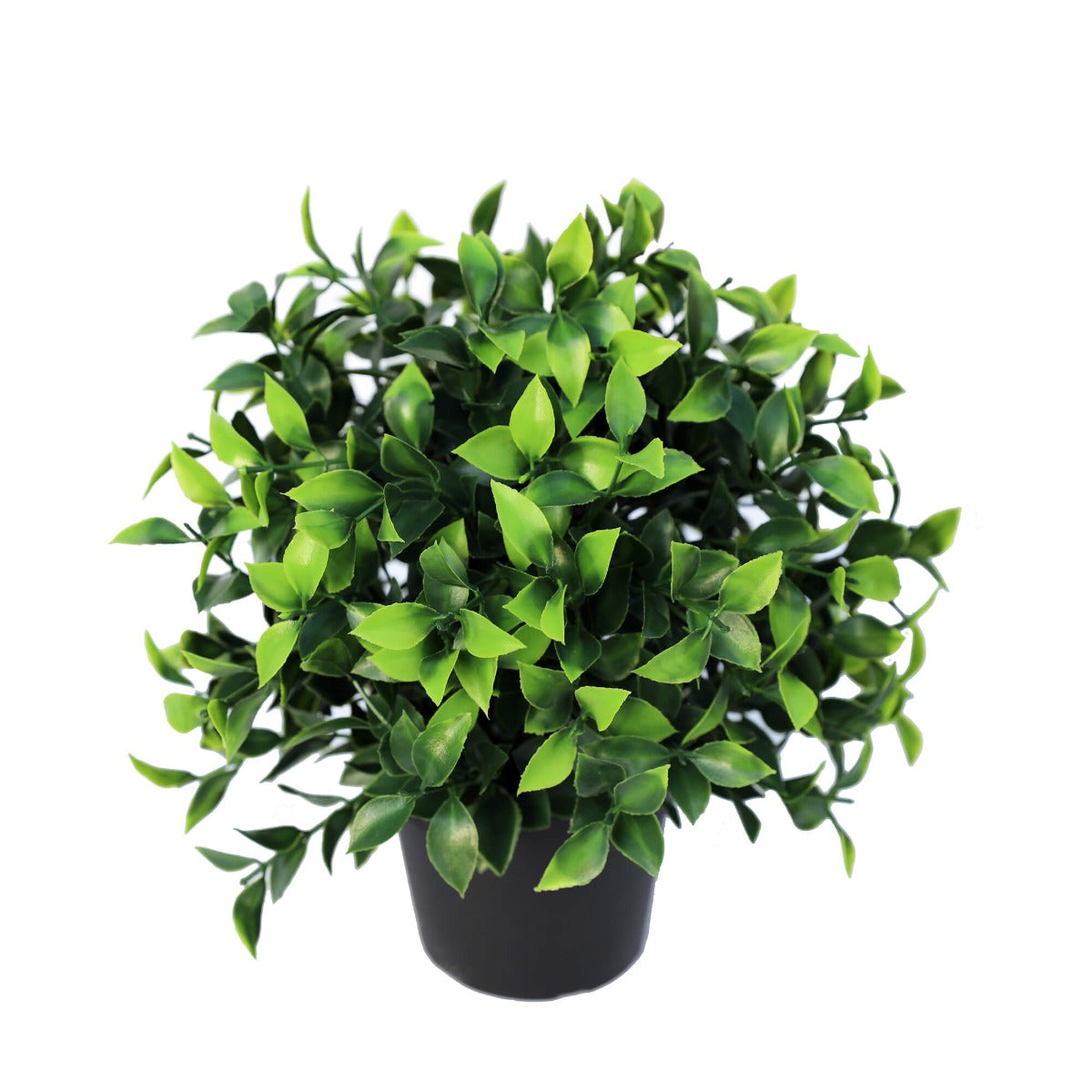 Small potted artificial jasmine plant with white flowers, UV resistant, perfect for indoor and outdoor decor, placed in a stylish pot.