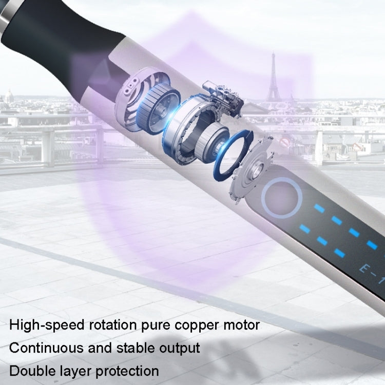 SNJ-3681 Mini Engraving Pen in silver, showcasing its compact design and included accessories.
